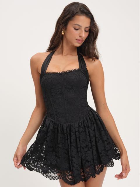 Lakeside Lace Halter Mini Dress