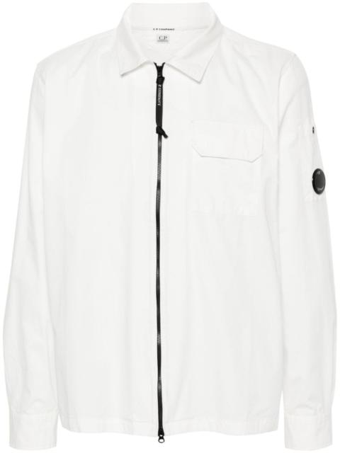 zip-up gabardine overshirt