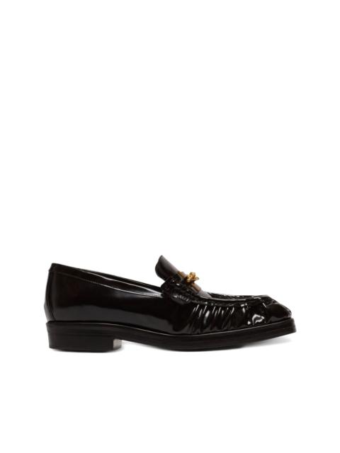 glazed leather loafers