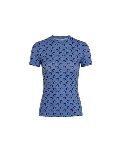Moon printed jersey short sleeves crewneck top