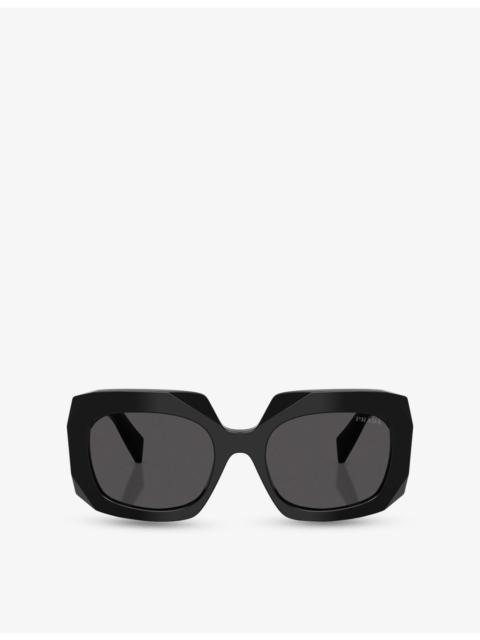 PR B23S Square-Frame Acetate Sunglasses