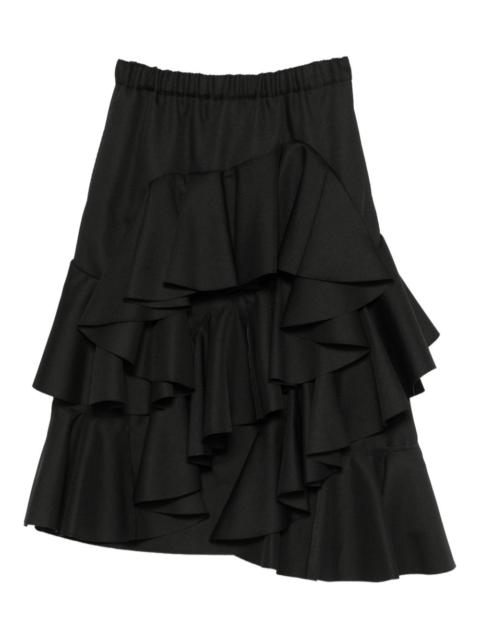 ruffled midi skirt