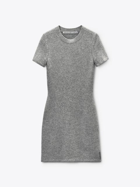 Grey Wool-Blend Hotfix Dress