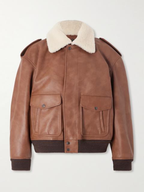 Shearling-trimmed Leather Jacket