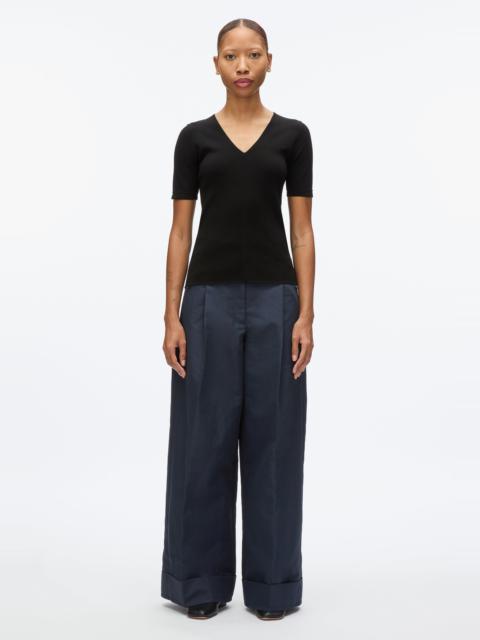 Compact Rib V-Neck Tee