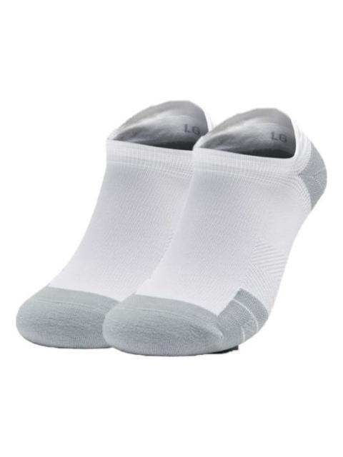 Under Armour Iso-Chill ArmourDry No Show Tab Socks 'White' 1376078-100