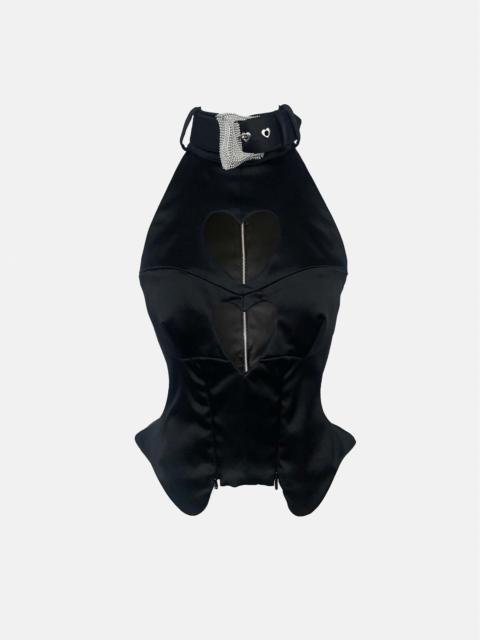 HEARTIE TANK TOP BLACK SATIN