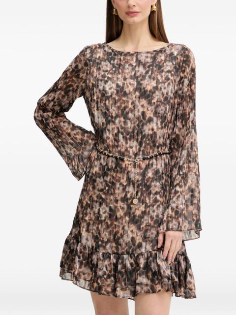 ruffled-hem mini dress