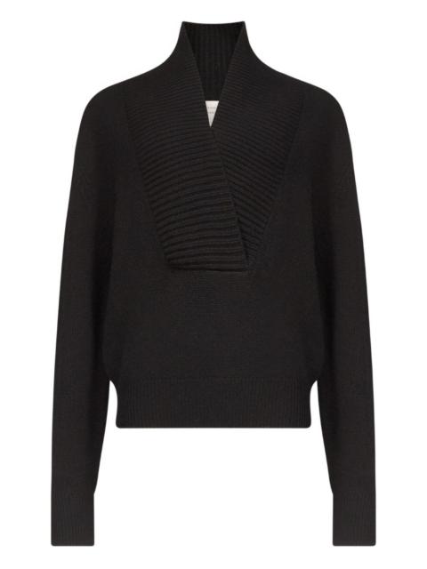 ribbed V-neck sweater