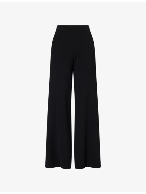 Straight Wide-Leg Knitted Trousers