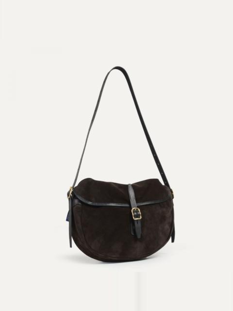 MARGOT HALF MOON FISHERMAN'S BAG  -  DARK BROWN