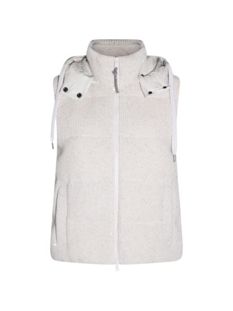 hooded sequin embellished gilet