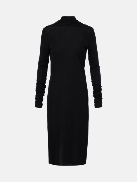 Draped jersey midi dress