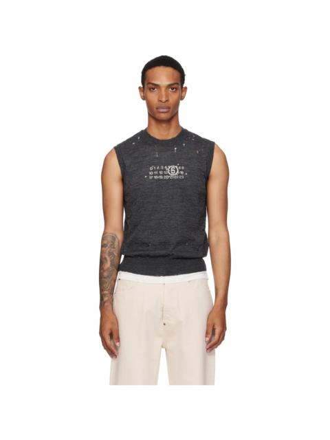 Gray Wool Sweater Vest