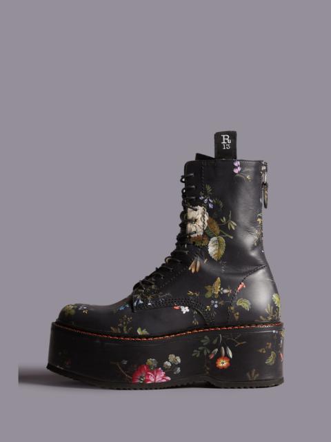 R13 DOUBLE STACK BOOT - BLACK FLORAL