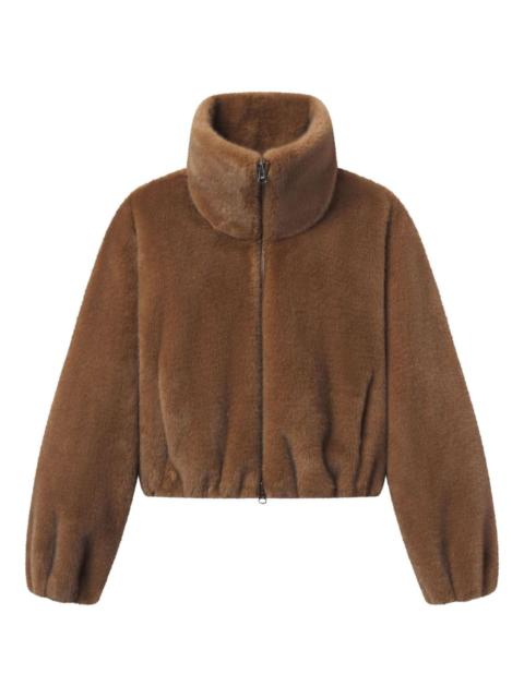 Hazel funnel-neck faux-fur jacket