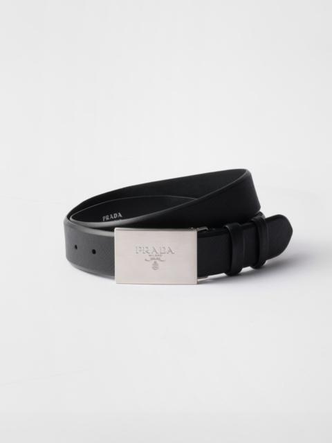 Saffiano leather belt