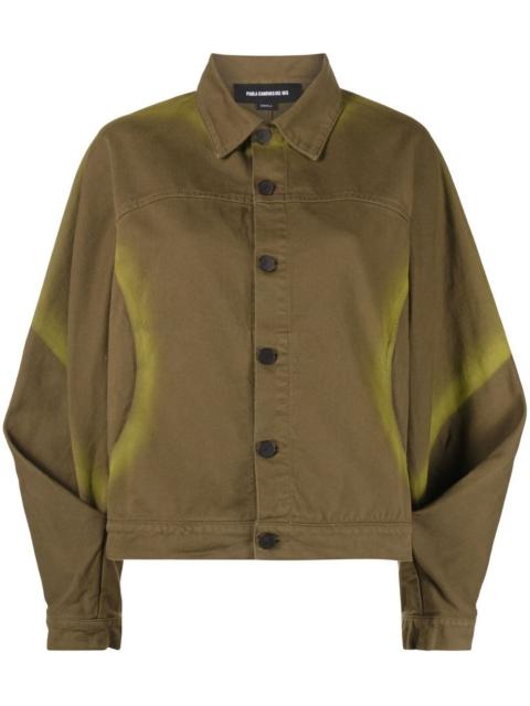 spray-paint effect denim jacket