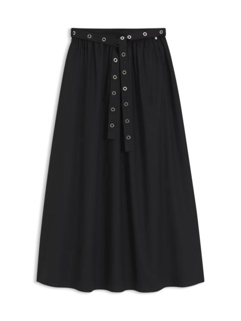 EYELET-BELT SKIRT IN COTTON POPLIN