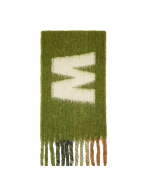 Green Striped Logo Scarf
