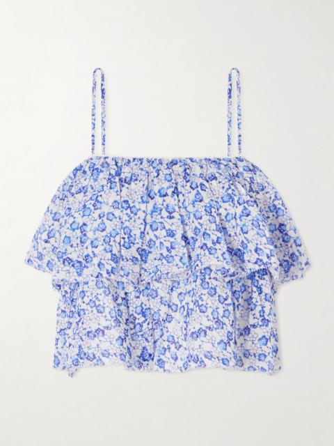 Erisa Ruffled Floral-print Organic Cotton Cami