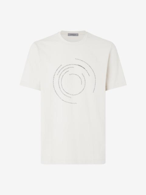 Grey crew neck jersey t-shirt with print