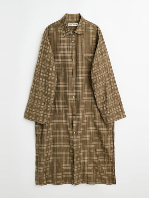 Strand Shirt Walnut Grid Cloud Cotton Silk