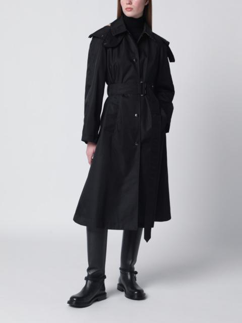 Long black nylon car coat