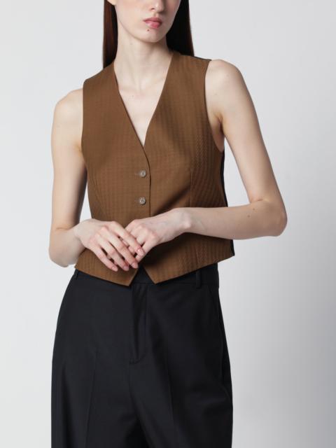 Brown wool and mohair vest by Burberry