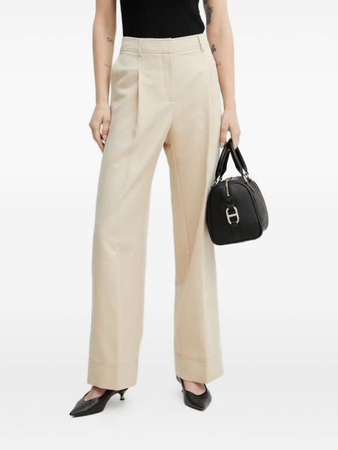 pleated high-waisted trousers