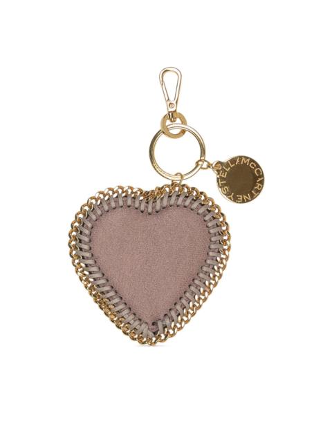 chain-trim heart-motif keyring