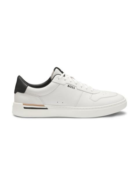 LEATHER TRAINERS WITH SIGNATURE-STRIPE DETAILS