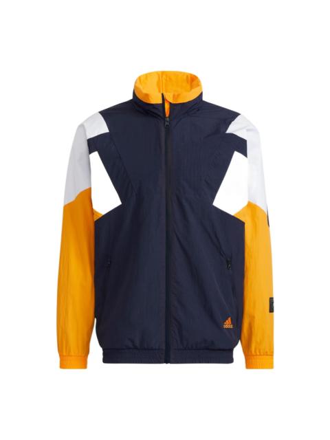 adidas St Brand Wvjk Contrasting Colors Logo Micro Mark Athleisure Casual Sports Zipper Hooded Jacke