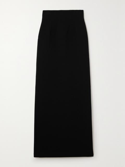 Stretch Wool-blend Maxi Skirt
