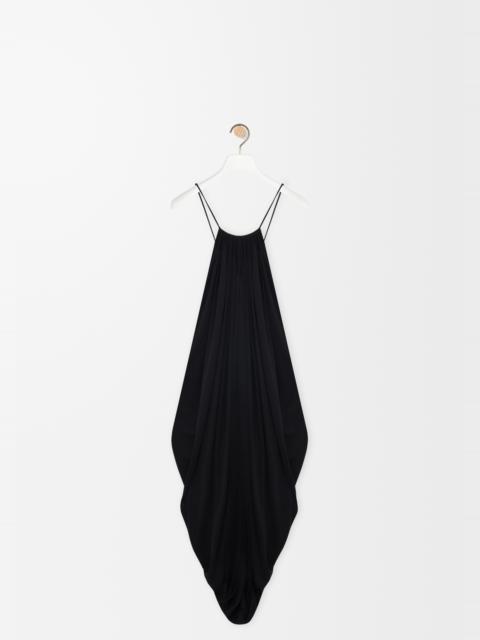 Draped dress in silk