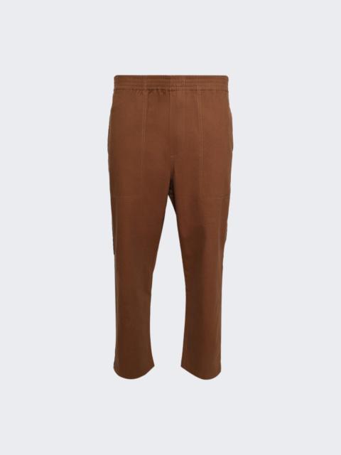 Twill Track Pants Brown And Black