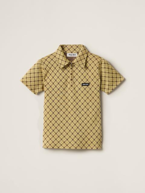 Silk knit polo shirt