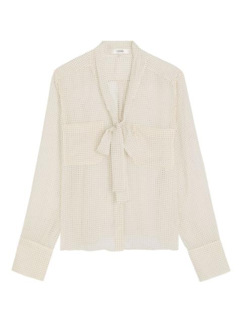 tie-neck polka-dot top