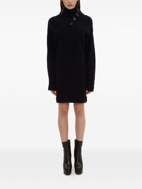 asymmetrical funnel-neck sweater dress