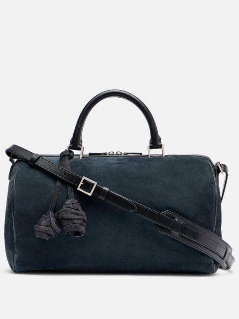 Varsovia floral-appliqué suede duffel bag