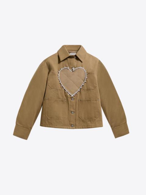 CRYSTAL HEART CUTOUT CARGO JACKET