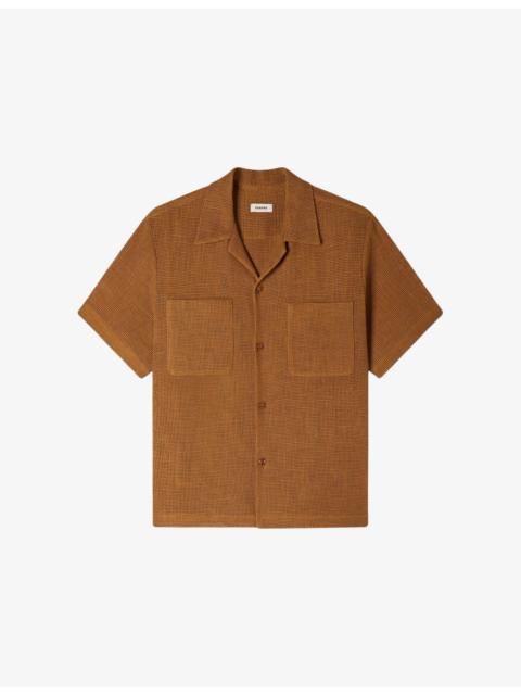 Openwork Short-Sleeve Mesh Shirt