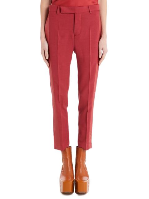 satin trim trousers