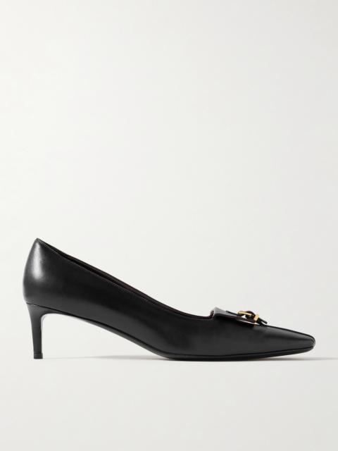 Celia Pocket Buckled Leather Pumps