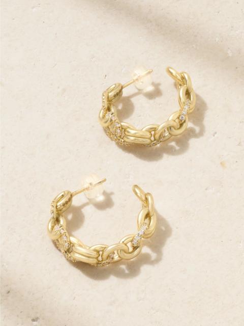 Fused Serpens 18-karat gold diamond hoop earrings Gold