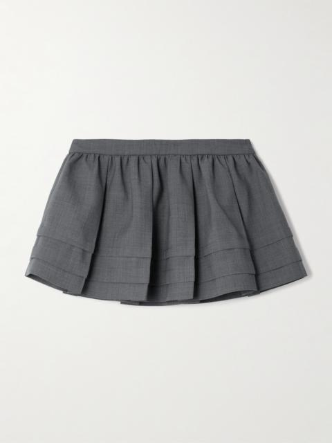 Tiered Grain De Poudre Mini Skirt