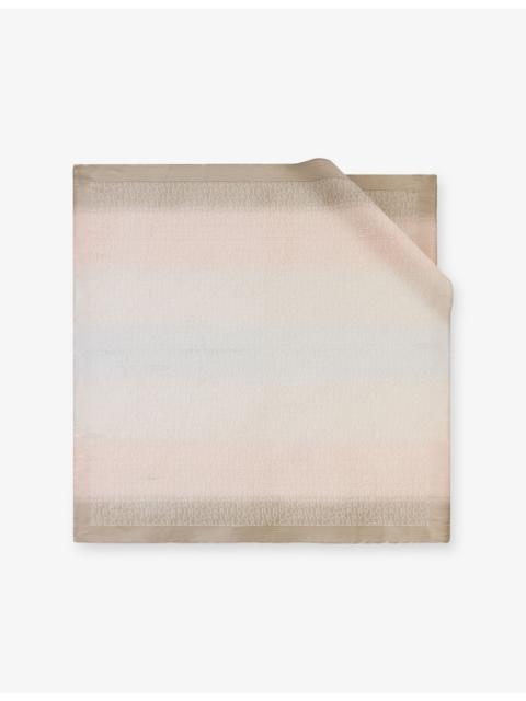 Letter Degrade Printed Square Silk Scarf