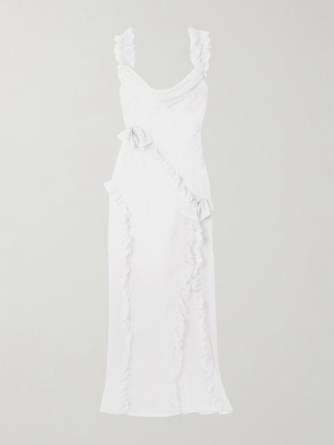 Ruffled Polka-dot Silk-chiffon Gown