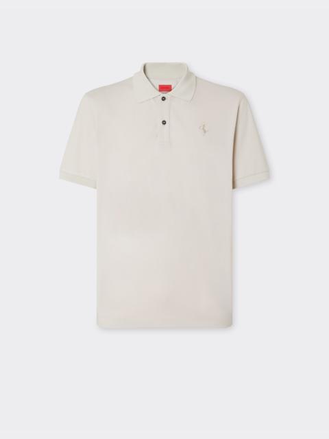 Cotton piqué polo shirt with Prancing Horse