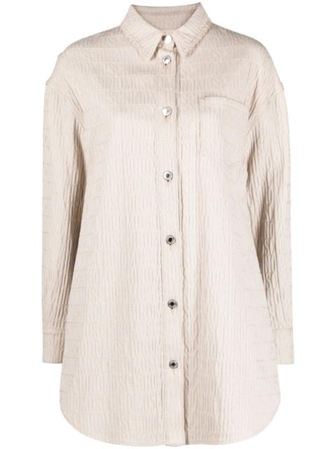 logo-jacquard shirt minidress
